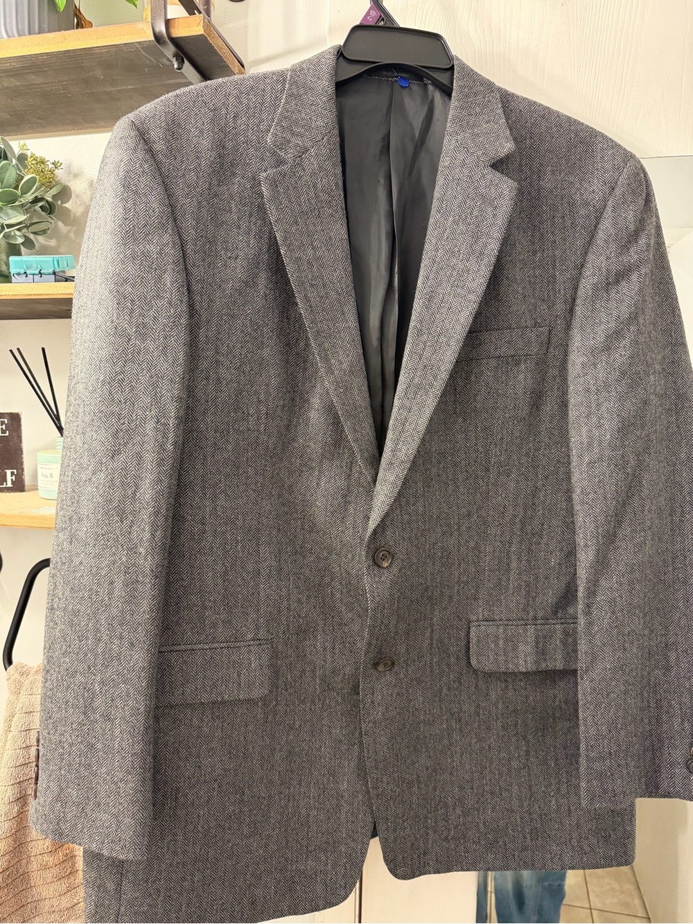 Ralph Lauren Men's Gray Herringbone Wool Sport Coat Blazer